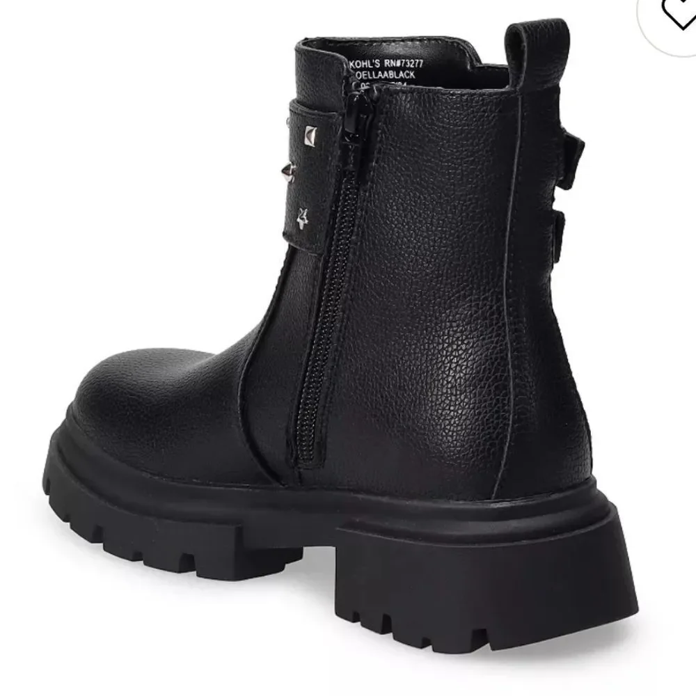Sonoma Black Kids Boots with Buckle Accents